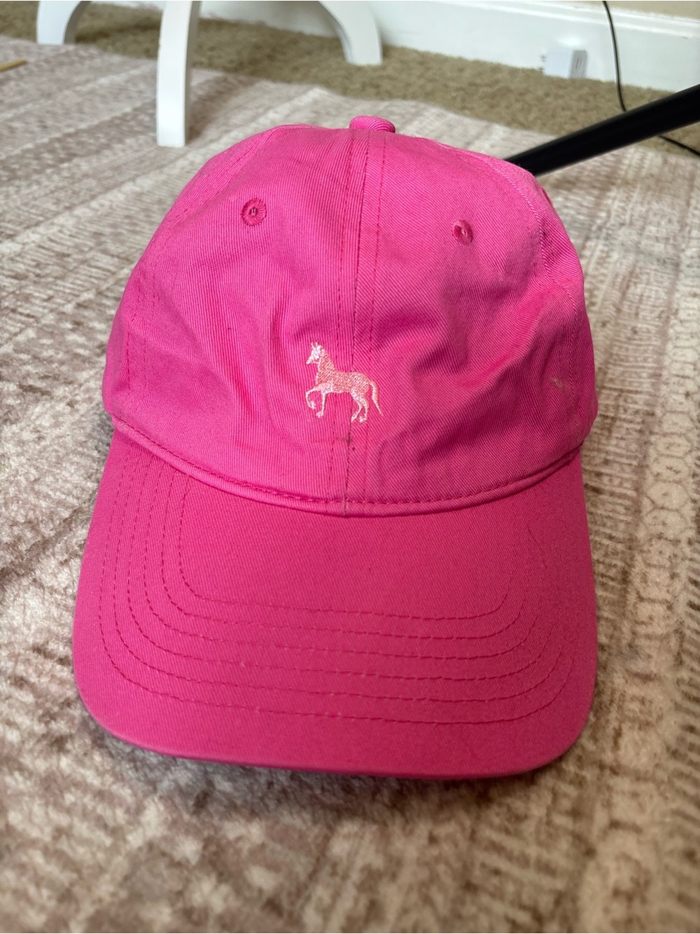 Viv & Lou Hot Pink Baseball Cap Embroidered Horse Icon